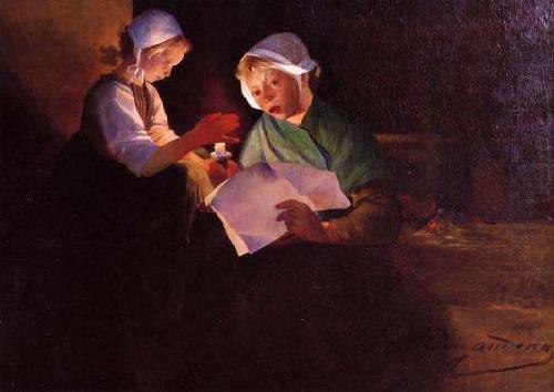 unknow artist Reading china oil painting image